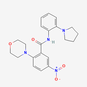 molecular formula C21H24N4O4 B4239357 2-(4-morpholinyl)-5-nitro-N-[2-(1-pyrrolidinyl)phenyl]benzamide 