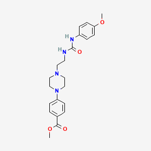 molecular formula C22H28N4O4 B4239367 methyl 4-{4-[2-({[(4-methoxyphenyl)amino]carbonyl}amino)ethyl]-1-piperazinyl}benzoate 