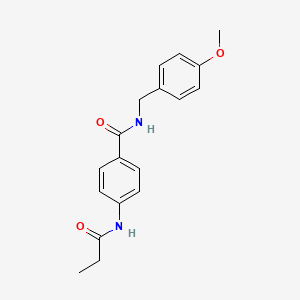 molecular formula C18H20N2O3 B4239375 N-(4-methoxybenzyl)-4-(propionylamino)benzamide 