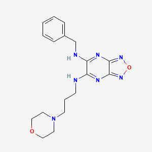 molecular formula C18H23N7O2 B4239387 N-benzyl-N'-[3-(4-morpholinyl)propyl][1,2,5]oxadiazolo[3,4-b]pyrazine-5,6-diamine 