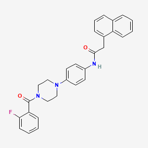 molecular formula C29H26FN3O2 B4239404 N-{4-[4-(2-fluorobenzoyl)-1-piperazinyl]phenyl}-2-(1-naphthyl)acetamide 