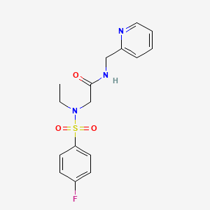 molecular formula C16H18FN3O3S B4239451 N~2~-ethyl-N~2~-[(4-fluorophenyl)sulfonyl]-N~1~-(2-pyridinylmethyl)glycinamide 