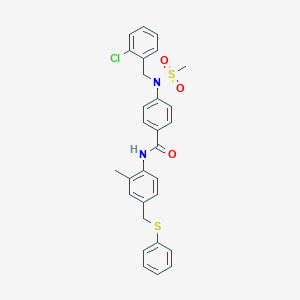 4-[(2-chlorobenzyl)(methylsulfonyl)amino]-N-{2-methyl-4-[(phenylsulfanyl)methyl]phenyl}benzamide