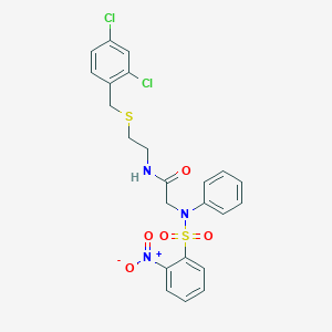 N-{2-[(2,4-dichlorobenzyl)sulfanyl]ethyl}-2-[({2-nitrophenyl}sulfonyl)anilino]acetamide