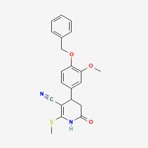 molecular formula C21H20N2O3S B4239480 4-[4-(benzyloxy)-3-methoxyphenyl]-2-(methylthio)-6-oxo-1,4,5,6-tetrahydro-3-pyridinecarbonitrile 