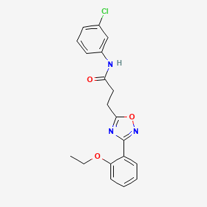 molecular formula C19H18ClN3O3 B4239488 N-(3-chlorophenyl)-3-[3-(2-ethoxyphenyl)-1,2,4-oxadiazol-5-yl]propanamide 