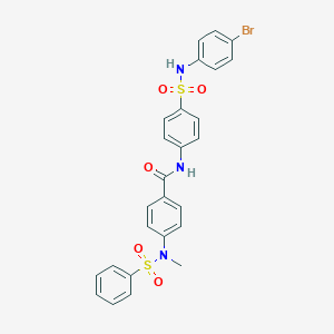 molecular formula C26H22BrN3O5S2 B423949 N-{4-[(4-bromoanilino)sulfonyl]phenyl}-4-[methyl(phenylsulfonyl)amino]benzamide 