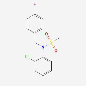 molecular formula C14H13ClFNO2S B4239495 N-(2-chlorophenyl)-N-(4-fluorobenzyl)methanesulfonamide 
