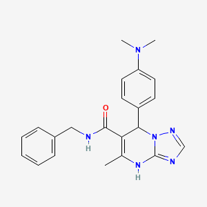 molecular formula C22H24N6O B4239497 N-benzyl-7-[4-(dimethylamino)phenyl]-5-methyl-4,7-dihydro[1,2,4]triazolo[1,5-a]pyrimidine-6-carboxamide 