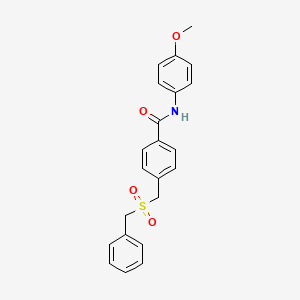 molecular formula C22H21NO4S B4239509 4-[(benzylsulfonyl)methyl]-N-(4-methoxyphenyl)benzamide 
