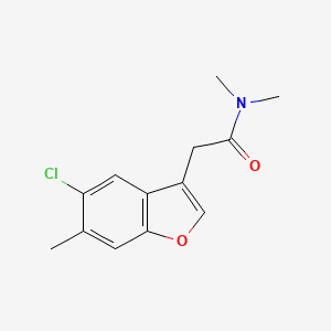 molecular formula C13H14ClNO2 B4239518 2-(5-chloro-6-methyl-1-benzofuran-3-yl)-N,N-dimethylacetamide 