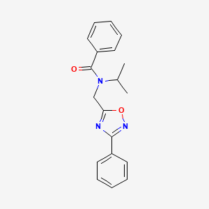 molecular formula C19H19N3O2 B4239527 N-isopropyl-N-[(3-phenyl-1,2,4-oxadiazol-5-yl)methyl]benzamide 