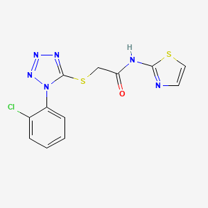 molecular formula C12H9ClN6OS2 B4239533 2-{[1-(2-chlorophenyl)-1H-tetrazol-5-yl]thio}-N-1,3-thiazol-2-ylacetamide 