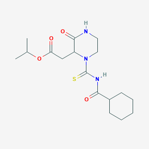 molecular formula C17H27N3O4S B4239551 isopropyl (1-{[(cyclohexylcarbonyl)amino]carbonothioyl}-3-oxo-2-piperazinyl)acetate 