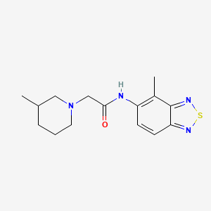 molecular formula C15H20N4OS B4239595 N-(4-methyl-2,1,3-benzothiadiazol-5-yl)-2-(3-methyl-1-piperidinyl)acetamide 