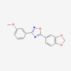 molecular formula C16H12N2O4 B4239605 5-(1,3-benzodioxol-5-yl)-3-(3-methoxyphenyl)-1,2,4-oxadiazole 