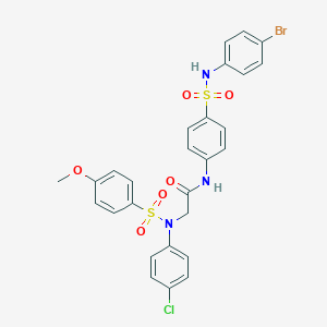 N-{4-[(4-bromoanilino)sulfonyl]phenyl}-2-{4-chloro[(4-methoxyphenyl)sulfonyl]anilino}acetamide
