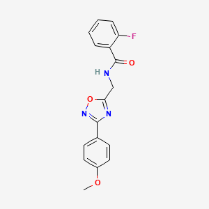 molecular formula C17H14FN3O3 B4239621 2-fluoro-N-{[3-(4-methoxyphenyl)-1,2,4-oxadiazol-5-yl]methyl}benzamide 