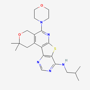 molecular formula C22H29N5O2S B4239629 N-isobutyl-2,2-dimethyl-5-(4-morpholinyl)-1,4-dihydro-2H-pyrano[4'',3'':4',5']pyrido[3',2':4,5]thieno[3,2-d]pyrimidin-8-amine 