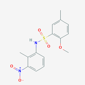 molecular formula C15H16N2O5S B4239642 2-methoxy-5-methyl-N-(2-methyl-3-nitrophenyl)benzenesulfonamide 
