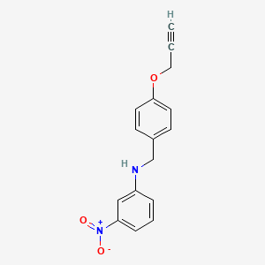 molecular formula C16H14N2O3 B4239649 (3-nitrophenyl)[4-(2-propyn-1-yloxy)benzyl]amine 