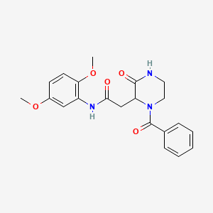 molecular formula C21H23N3O5 B4239654 2-(1-benzoyl-3-oxo-2-piperazinyl)-N-(2,5-dimethoxyphenyl)acetamide 