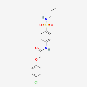 molecular formula C17H19ClN2O4S B4239662 2-(4-chlorophenoxy)-N-{4-[(propylamino)sulfonyl]phenyl}acetamide 