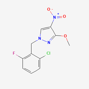 molecular formula C11H9ClFN3O3 B4239676 1-(2-chloro-6-fluorobenzyl)-3-methoxy-4-nitro-1H-pyrazole 