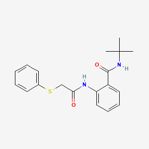 molecular formula C19H22N2O2S B4239684 N-(tert-butyl)-2-{[(phenylthio)acetyl]amino}benzamide 