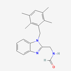 molecular formula C20H23N3O B4239693 {[1-(2,3,5,6-tetramethylbenzyl)-1H-benzimidazol-2-yl]methyl}formamide 