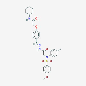 molecular formula C31H36N4O6S B423970 N-cyclohexyl-2-{4-[2-({[(4-methoxyphenyl)sulfonyl]-4-methylanilino}acetyl)carbohydrazonoyl]phenoxy}acetamide 