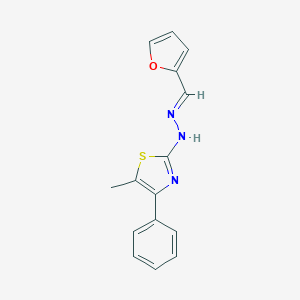 molecular formula C15H13N3OS B423971 2-Furaldehyde (5-methyl-4-phenyl-1,3-thiazol-2-yl)hydrazone 