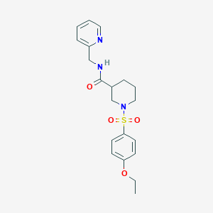 molecular formula C20H25N3O4S B4239719 1-[(4-ethoxyphenyl)sulfonyl]-N-(2-pyridinylmethyl)-3-piperidinecarboxamide 