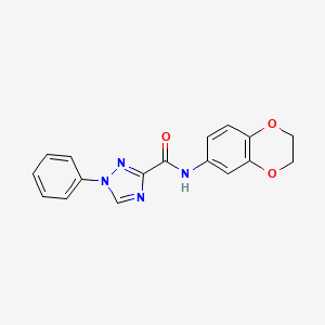 molecular formula C17H14N4O3 B4239735 N-(2,3-dihydro-1,4-benzodioxin-6-yl)-1-phenyl-1H-1,2,4-triazole-3-carboxamide 