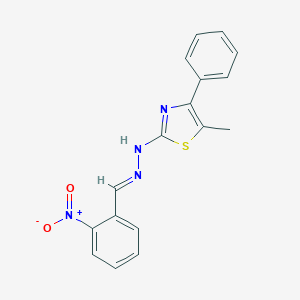 molecular formula C17H14N4O2S B423974 2-Nitrobenzaldehyde (5-methyl-4-phenyl-1,3-thiazol-2-yl)hydrazone 