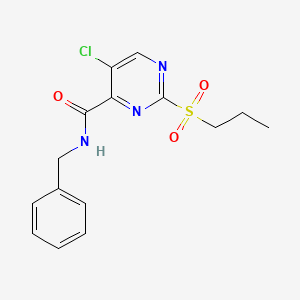 molecular formula C15H16ClN3O3S B4239753 N-benzyl-5-chloro-2-(propylsulfonyl)-4-pyrimidinecarboxamide 