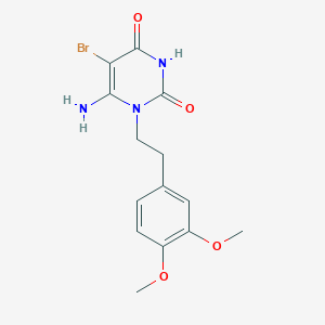 molecular formula C14H16BrN3O4 B4239761 6-amino-5-bromo-1-[2-(3,4-dimethoxyphenyl)ethyl]-2,4(1H,3H)-pyrimidinedione 