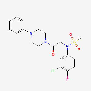 molecular formula C19H21ClFN3O3S B4239765 N-(3-chloro-4-fluorophenyl)-N-[2-oxo-2-(4-phenyl-1-piperazinyl)ethyl]methanesulfonamide 