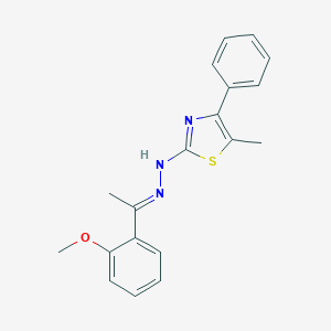 molecular formula C19H19N3OS B423977 1-(2-Methoxyphenyl)ethanone (5-methyl-4-phenyl-1,3-thiazol-2-yl)hydrazone 