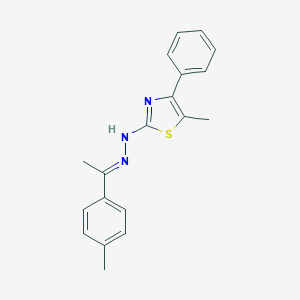 molecular formula C19H19N3S B423979 1-(4-Methylphenyl)ethanone (5-methyl-4-phenyl-1,3-thiazol-2-yl)hydrazone 