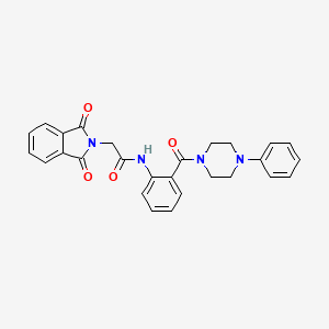 molecular formula C27H24N4O4 B4239803 2-(1,3-dioxo-1,3-dihydro-2H-isoindol-2-yl)-N-{2-[(4-phenyl-1-piperazinyl)carbonyl]phenyl}acetamide 