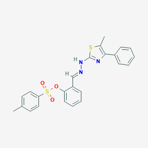 molecular formula C24H21N3O3S2 B423983 2-{(E)-[2-(5-methyl-4-phenyl-1,3-thiazol-2-yl)hydrazinylidene]methyl}phenyl 4-methylbenzenesulfonate 
