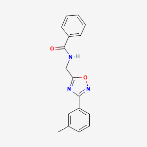 molecular formula C17H15N3O2 B4239848 N-{[3-(3-methylphenyl)-1,2,4-oxadiazol-5-yl]methyl}benzamide 