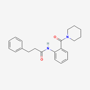 3-phenyl-N-[2-(1-piperidinylcarbonyl)phenyl]propanamide