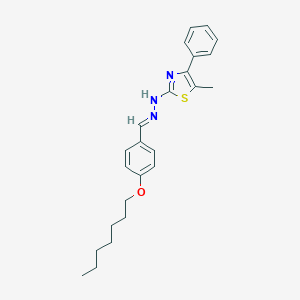 molecular formula C24H29N3OS B423986 4-(Heptyloxy)benzaldehyde (5-methyl-4-phenyl-1,3-thiazol-2-yl)hydrazone 