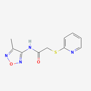 molecular formula C10H10N4O2S B4239867 N-(4-methyl-1,2,5-oxadiazol-3-yl)-2-(2-pyridinylthio)acetamide 