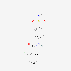 molecular formula C15H15ClN2O3S B4239882 2-chloro-N-{4-[(ethylamino)sulfonyl]phenyl}benzamide 