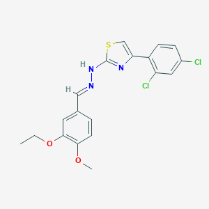 molecular formula C19H17Cl2N3O2S B423990 3-Ethoxy-4-methoxybenzaldehyde [4-(2,4-dichlorophenyl)-1,3-thiazol-2-yl]hydrazone 