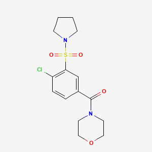 molecular formula C15H19ClN2O4S B4239900 4-[4-chloro-3-(1-pyrrolidinylsulfonyl)benzoyl]morpholine 