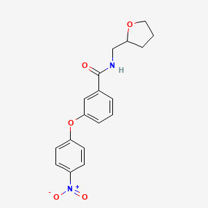 molecular formula C18H18N2O5 B4239906 3-(4-nitrophenoxy)-N-(tetrahydro-2-furanylmethyl)benzamide 
